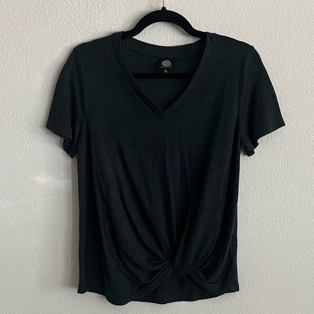 Bobeau Twist Front Burnout Tee